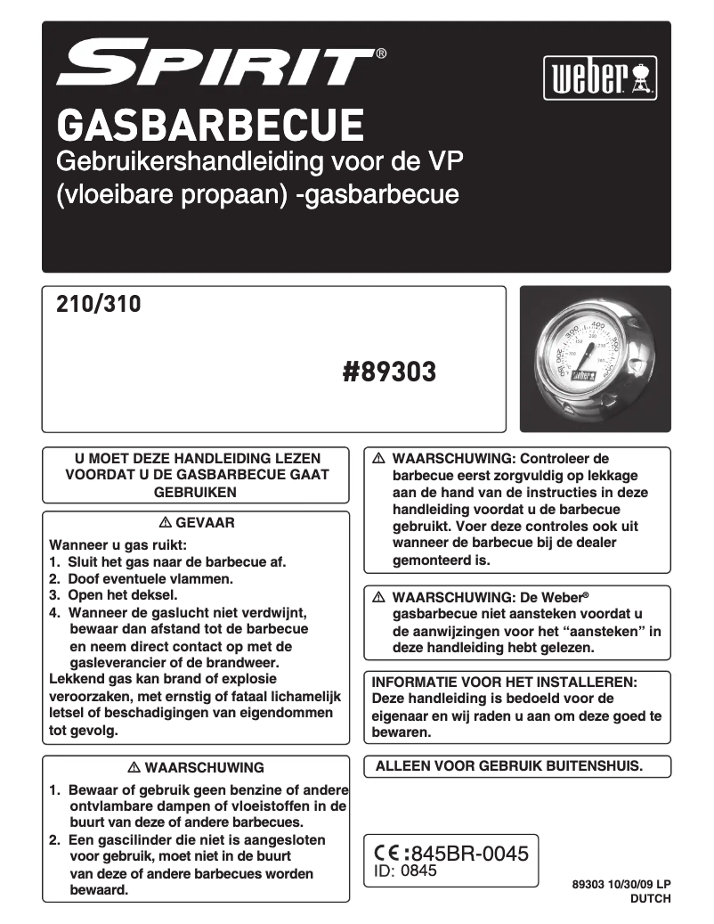 Página 1 del manual Manual de usuario Weber Spirit Premium E210