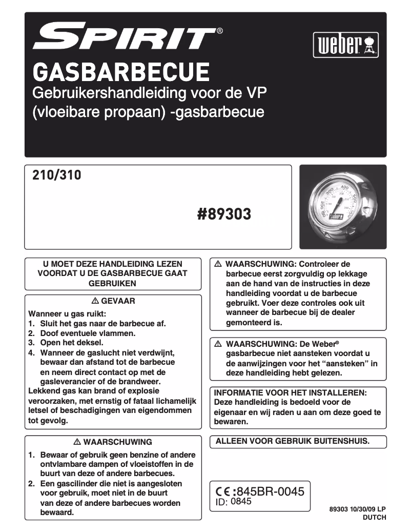 Page n°1 - Manuel utilisateur Weber Spirit Premium E210