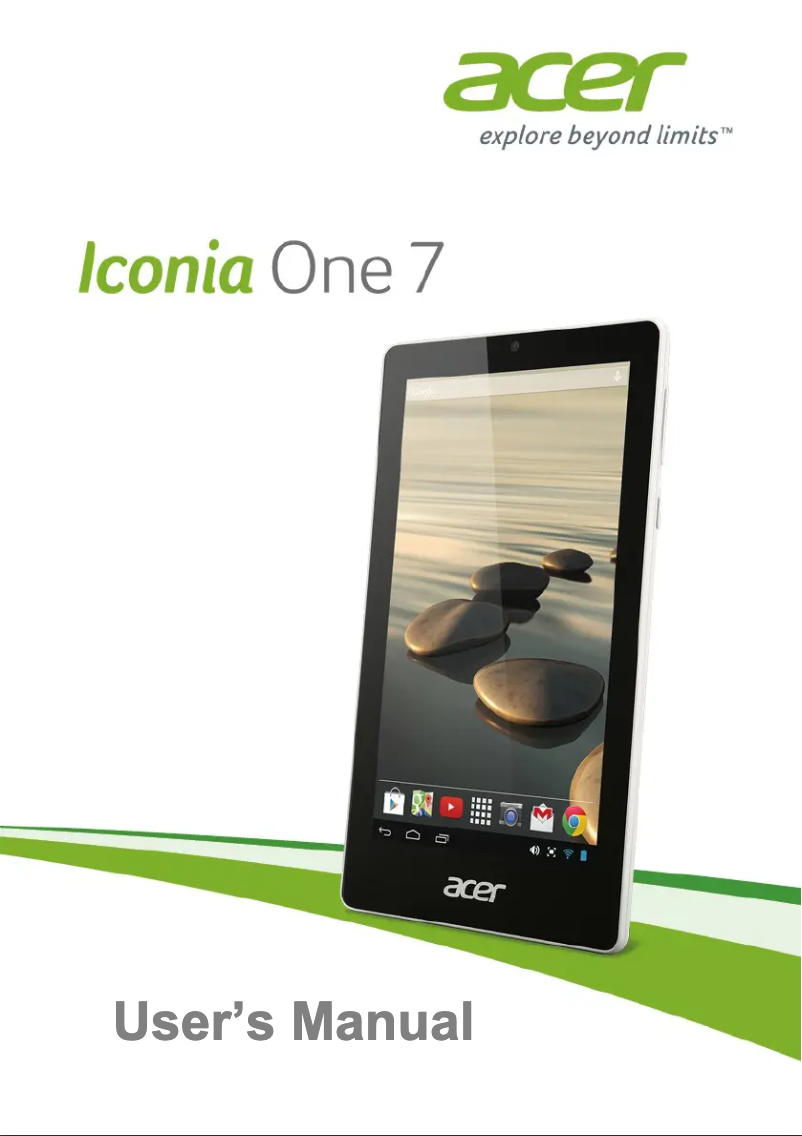 Page 1 de la notice Manuel utilisateur Acer Iconia One 7 B1-740