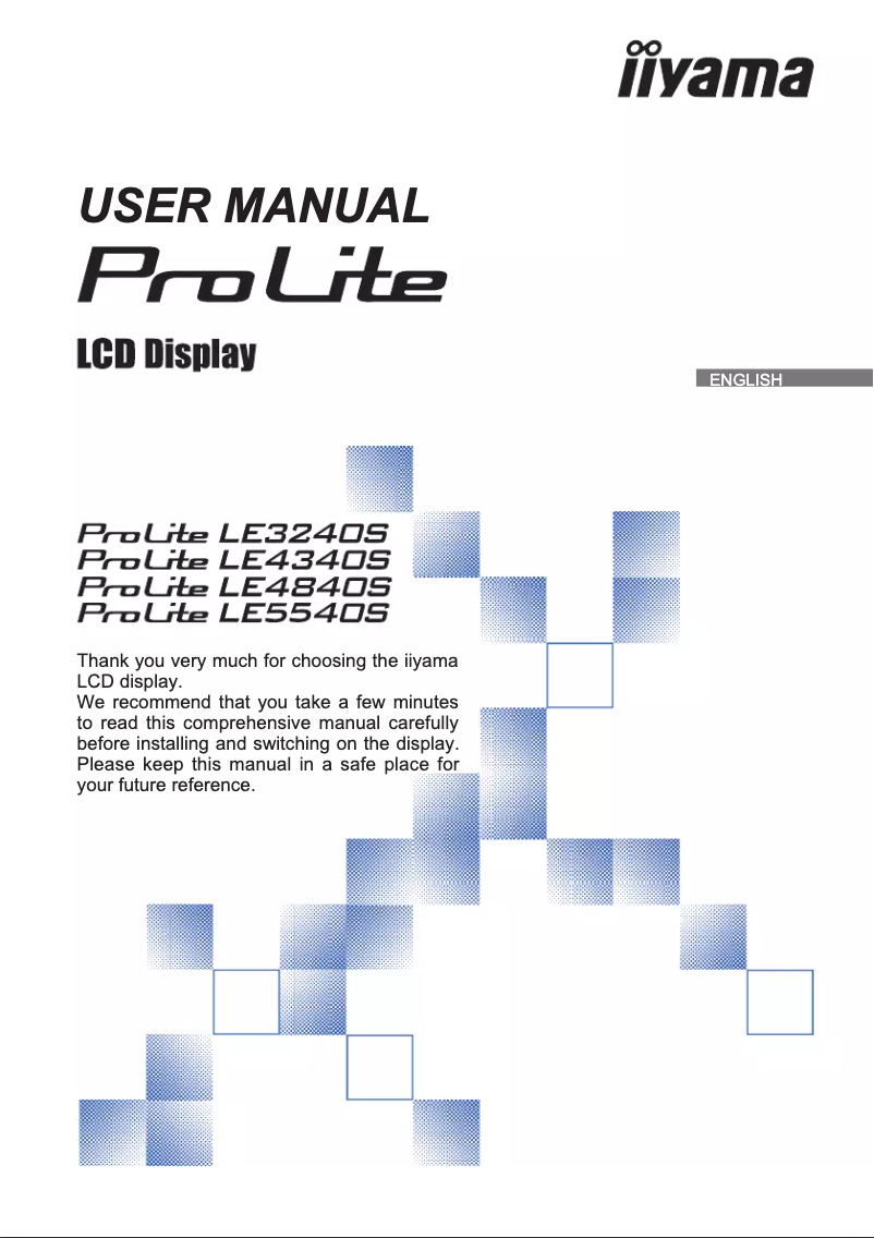 Page 1 de la notice Manuel utilisateur Iiyama ProLite LE3240S