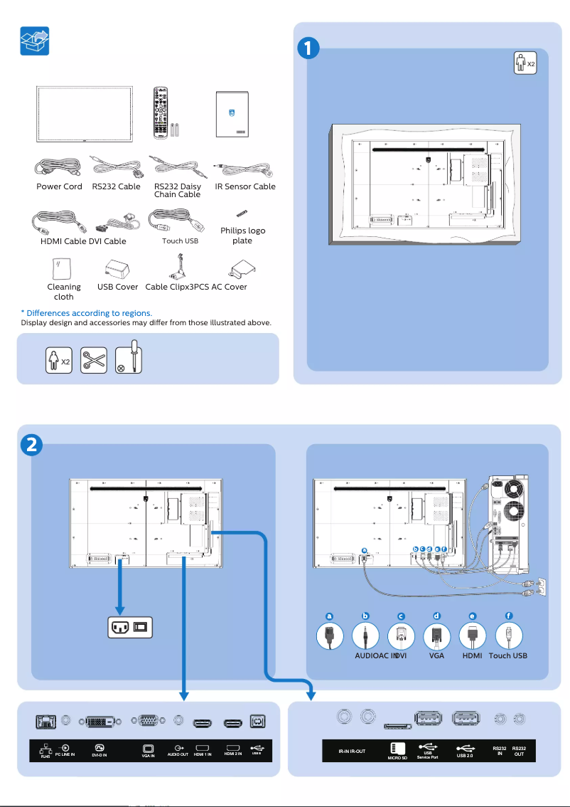 Page 1 de la notice Guide de démarrage rapide Philips 43BDL3651T