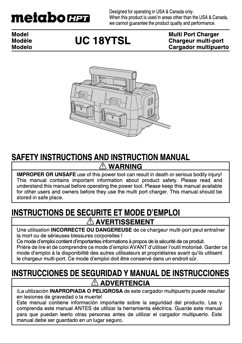 Image de la première page du manuel de l'appareil UC18YTSL
