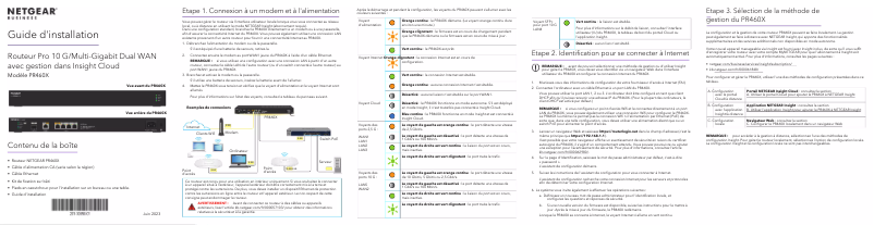 Page n°1 - Guide d'installation Netgear PR460X