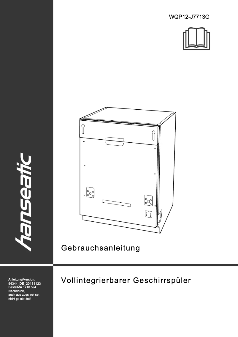 Image de la première page du manuel de l'appareil WQP12-J7713G