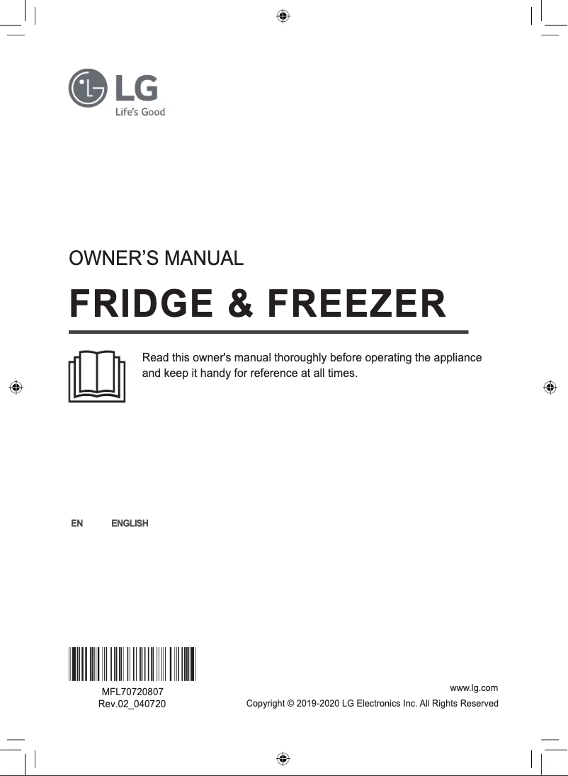 Page 1 de la notice Manuel utilisateur LG GR-B529NLCM