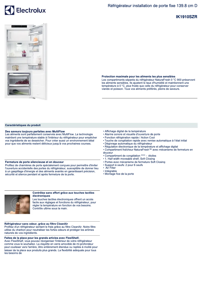 Image de la première page du manuel de l'appareil IK1910SZR