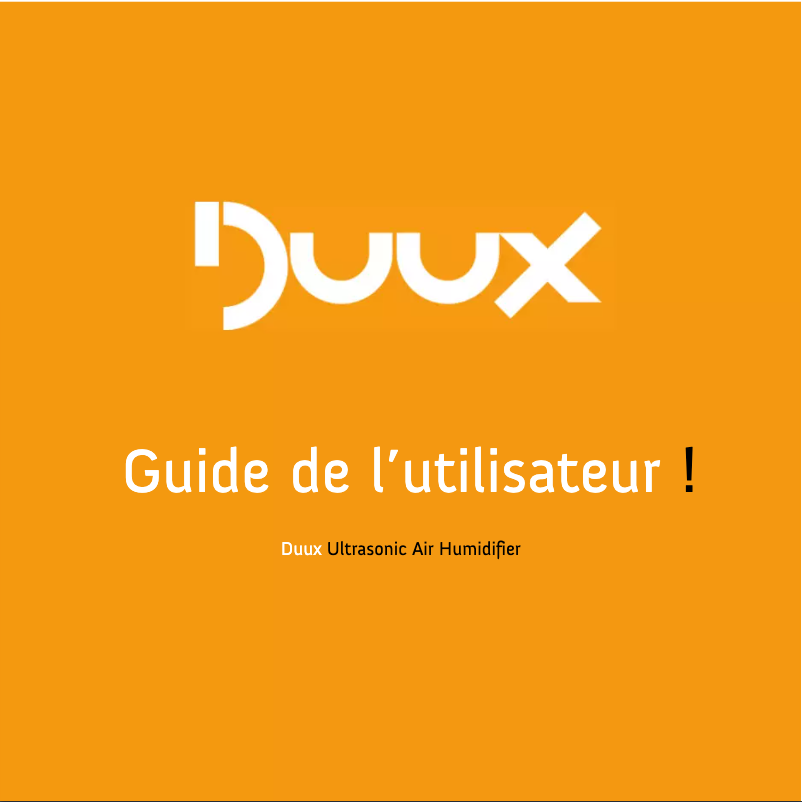 Page 1 de la notice Manuel utilisateur Duux Ultrasonic air humidifier