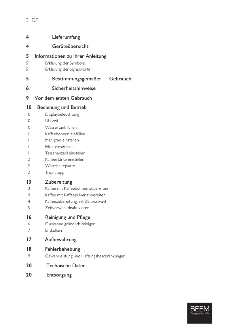 Page 1 de la notice Manuel utilisateur BEEM Fresh-Aroma-Perfect Superior