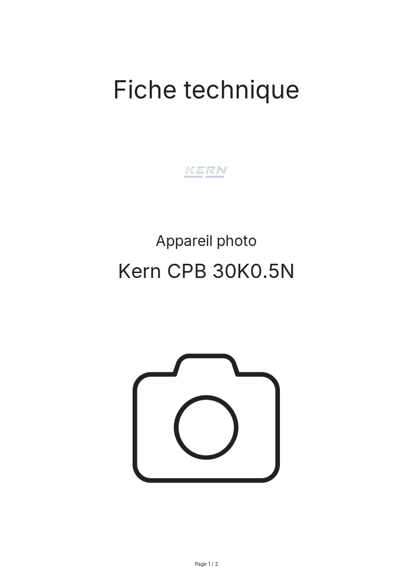 Page n°1 - Fiche technique Kern CPB 30K0.5N