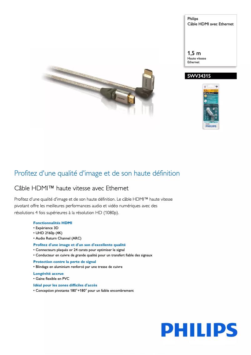 First page image of the manual for SWV3431S