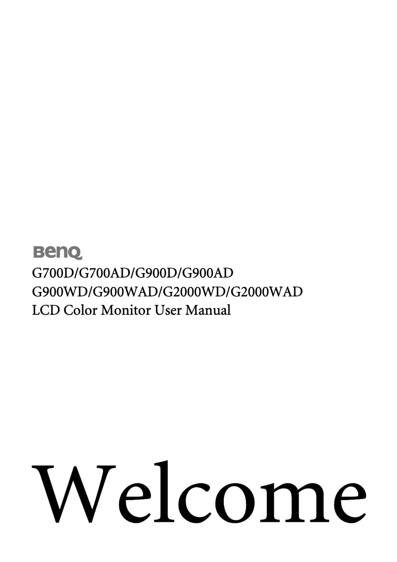 Page n°1 - Manuel utilisateur BenQ G900AD