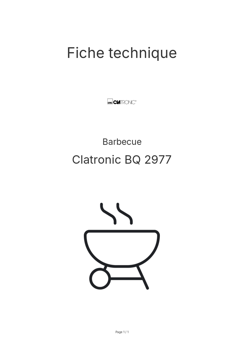 Image de la première page du manuel de l'appareil BQ 2977
