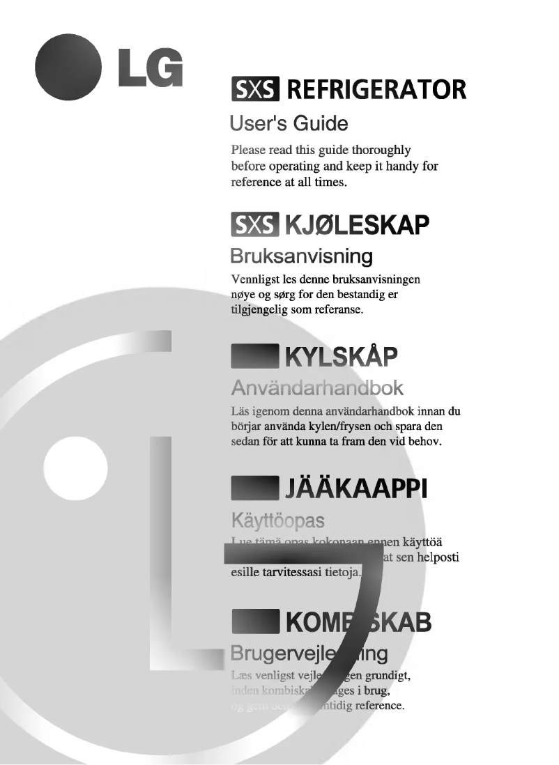 Page 1 de la notice Manuel utilisateur LG GR-P207NGB