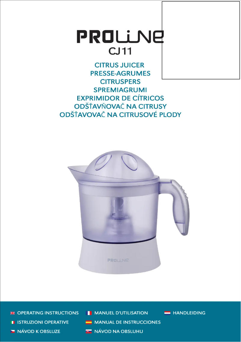 Page 1 de la notice Manuel utilisateur Proline CJ11
