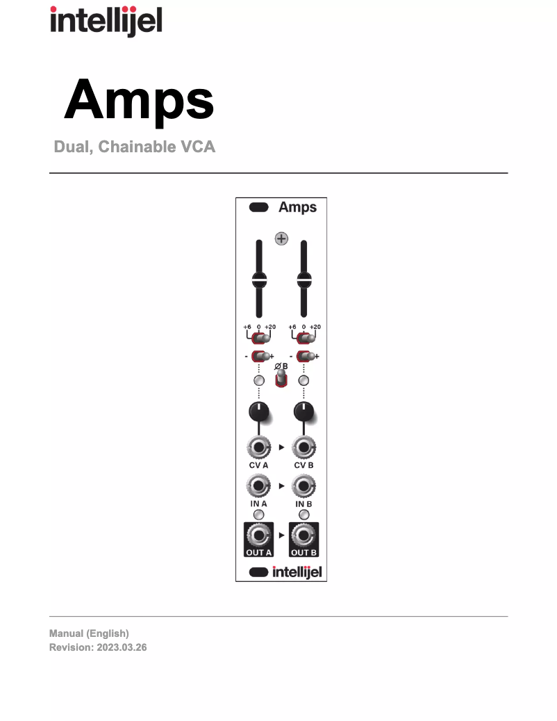 Page 1 de la notice Manuel utilisateur Intellijel Amps