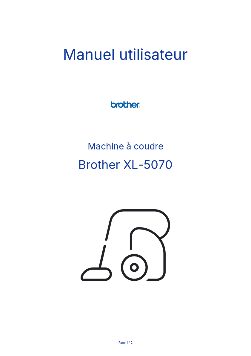 Page n°1 - Manuel utilisateur Brother XL-5070