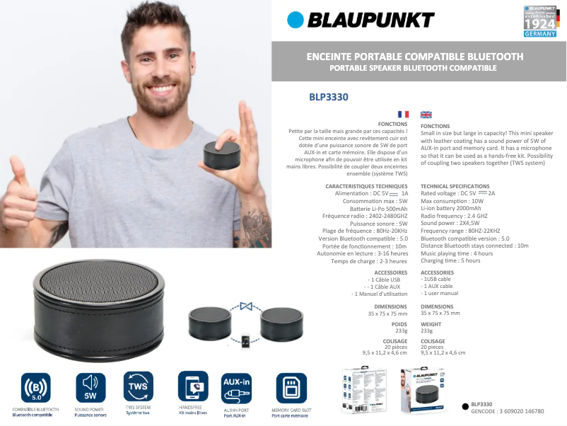 Página 1 del manual Manual de usuario Blaupunkt BLP3330