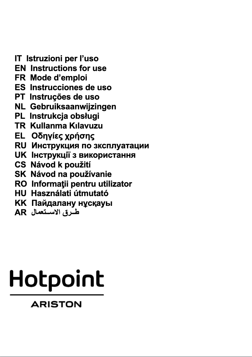 Page 1 of the manual User Manual Hotpoint HHBS 9.8F LT X