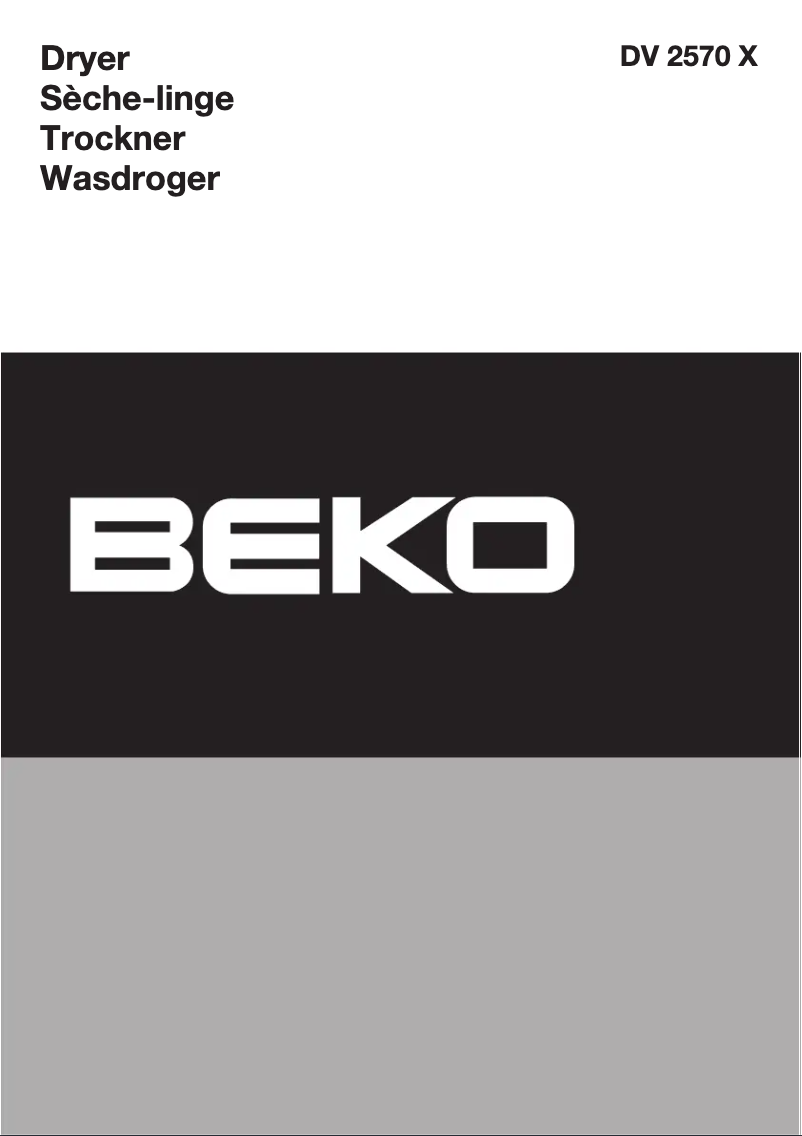 Page 1 de la notice Manuel utilisateur Beko DV 2570 X