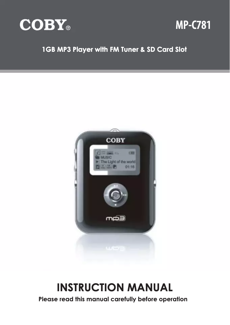 Page n°1 - Manuel utilisateur Coby MPC781