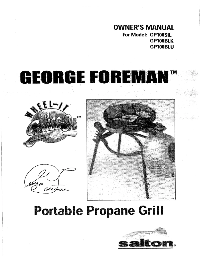 Page 1 de la notice Manuel utilisateur George Foreman GP100BLK