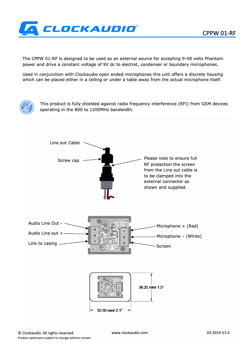 Page n°1 - Manuel utilisateur Clockaudio C 30H