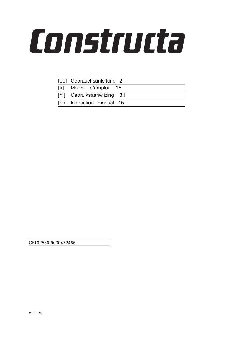 Page 1 de la notice Mode d'emploi Constructa CF132550