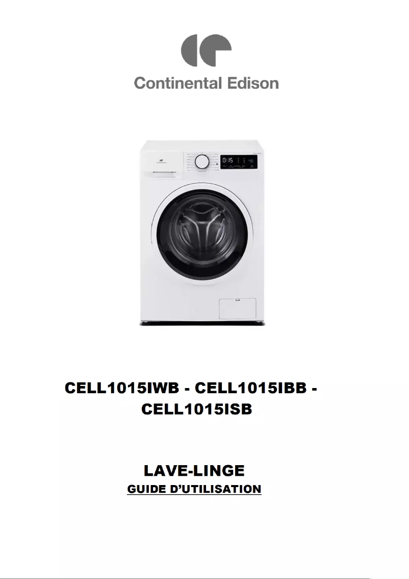 Page n°1 - Manuel utilisateur Continental Edison CELL1015ISB