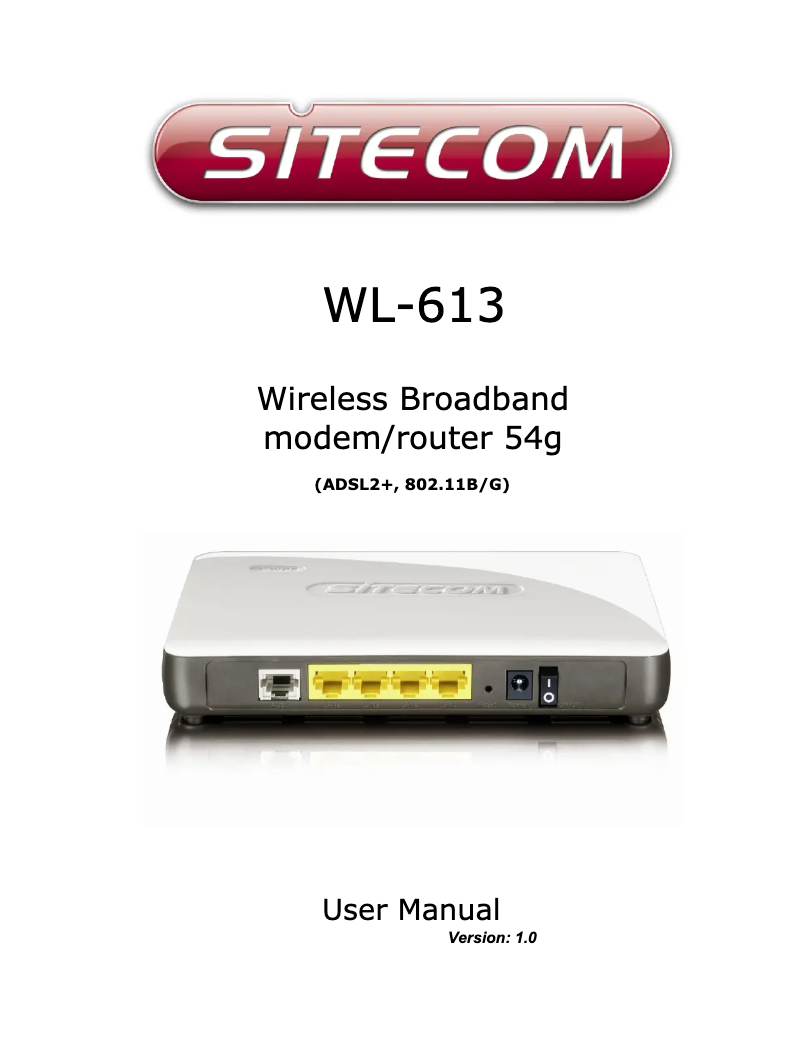 Page n°1 - Manuel utilisateur Sitecom WL-613