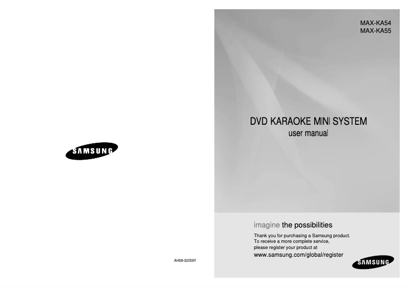 Page 1 de la notice Manuel utilisateur Samsung MAX-KA54