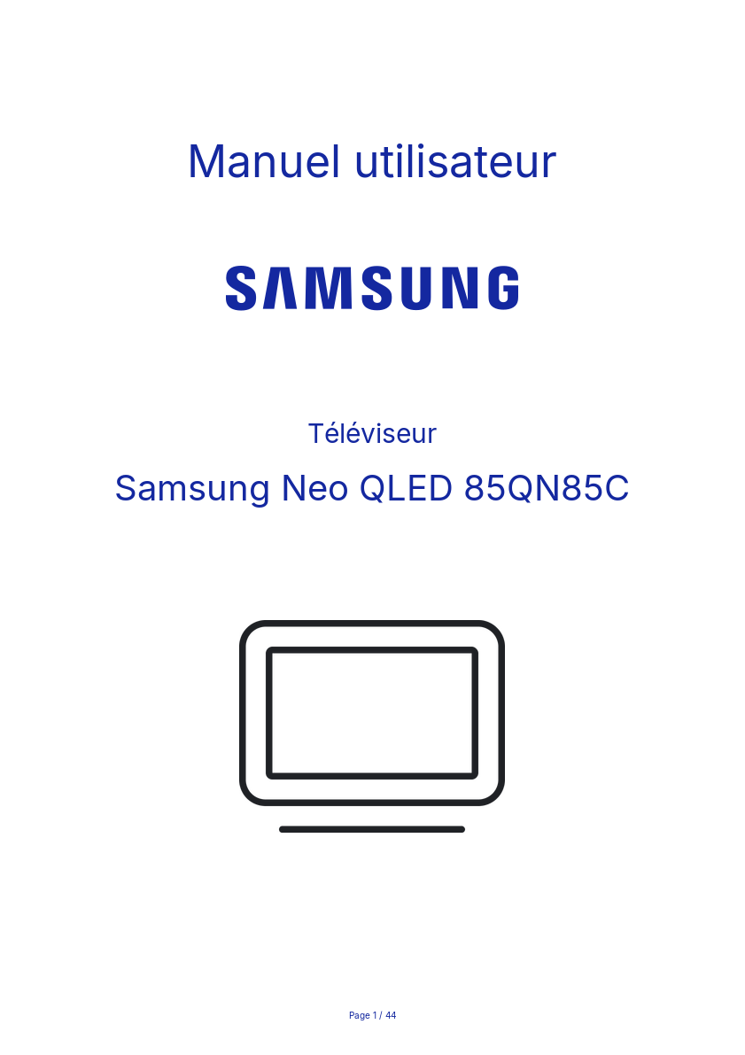 Page n°1 - Manuel utilisateur Samsung Neo QLED 85QN85C