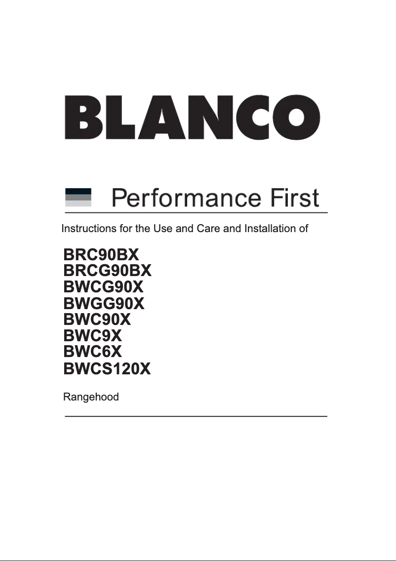 Page n°1 - Guide d'installation BLANCO BWGG90X