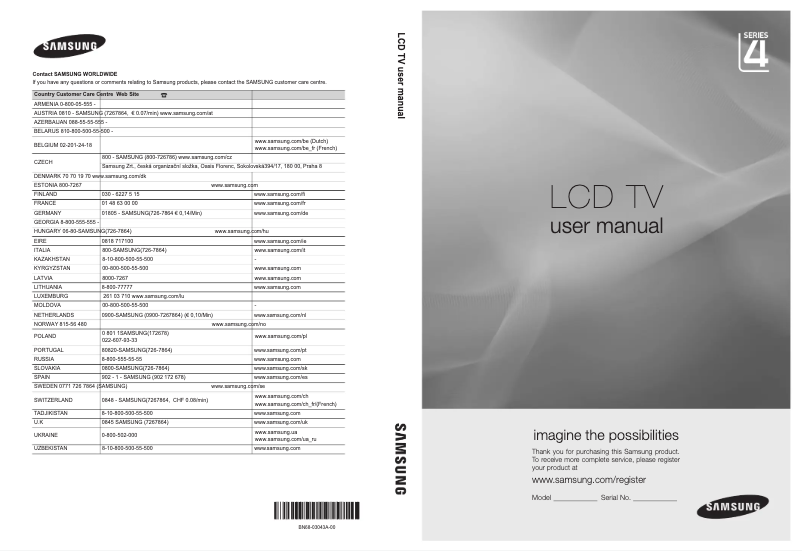 Page n°1 - Manuel utilisateur Samsung LE19C455E1W