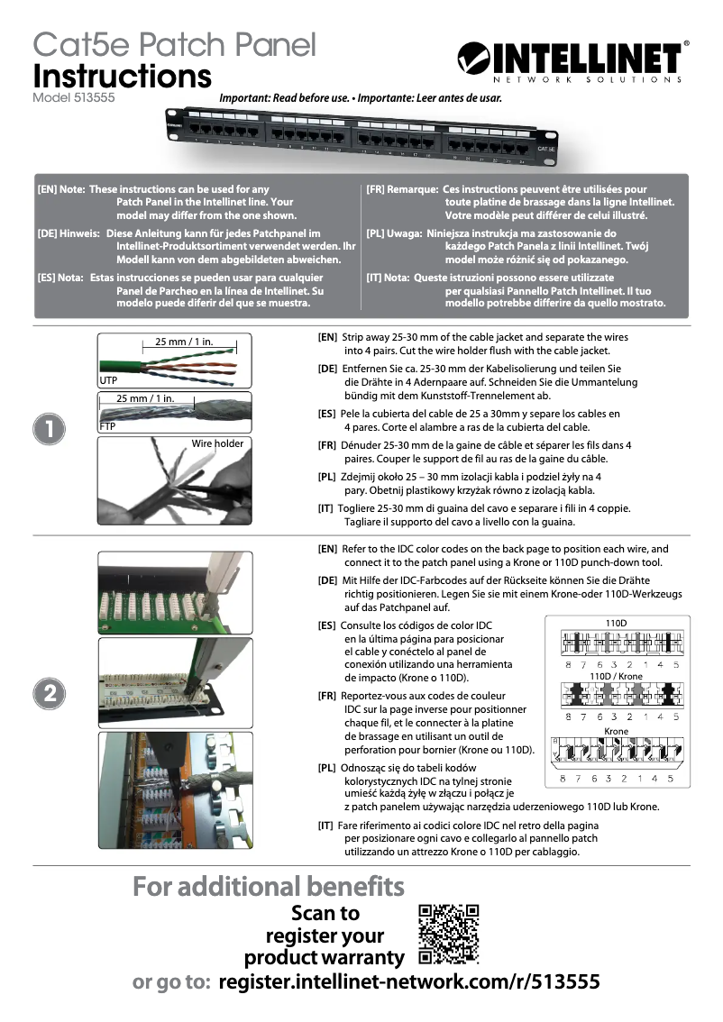 Page 1 de la notice Manuel utilisateur Intellinet 513555