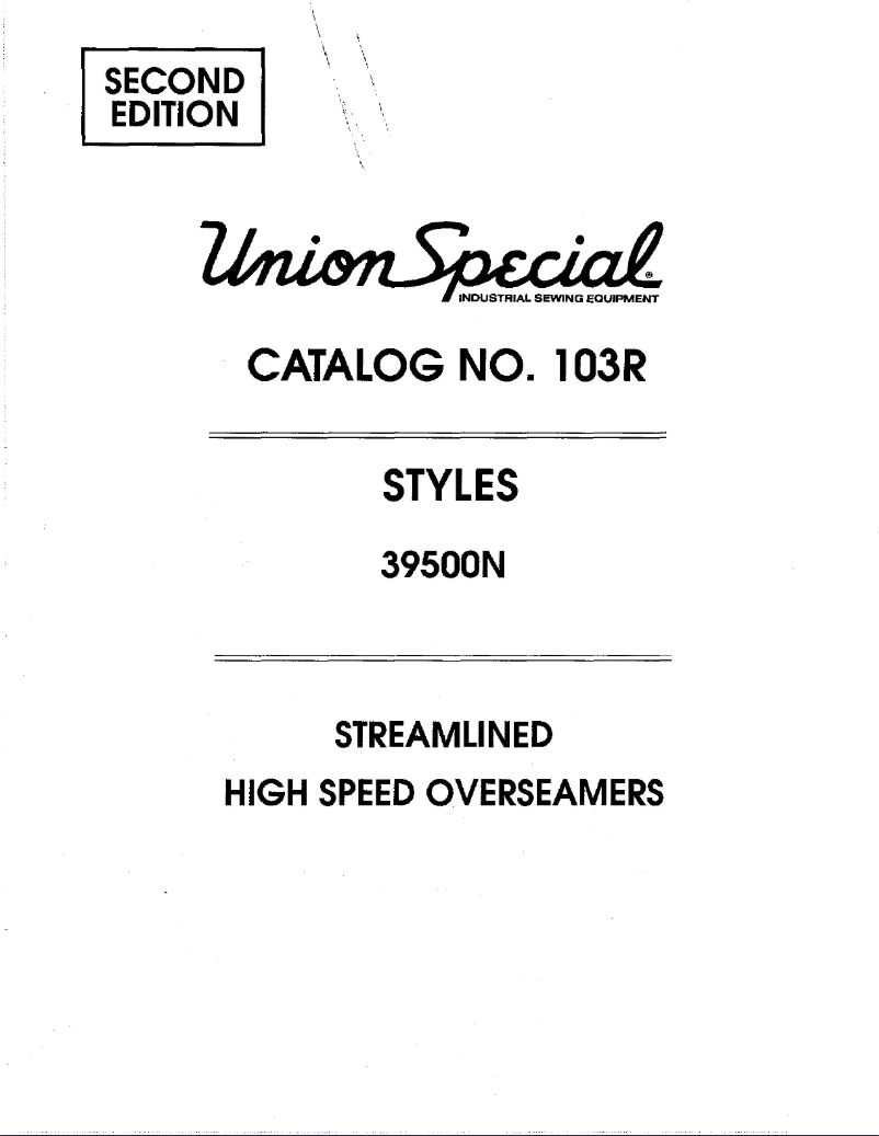 Page n°1 - Manuel utilisateur Union Special 39500N