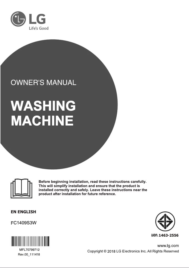 Página 1 del manual Manual de usuario LG FC1409S3W