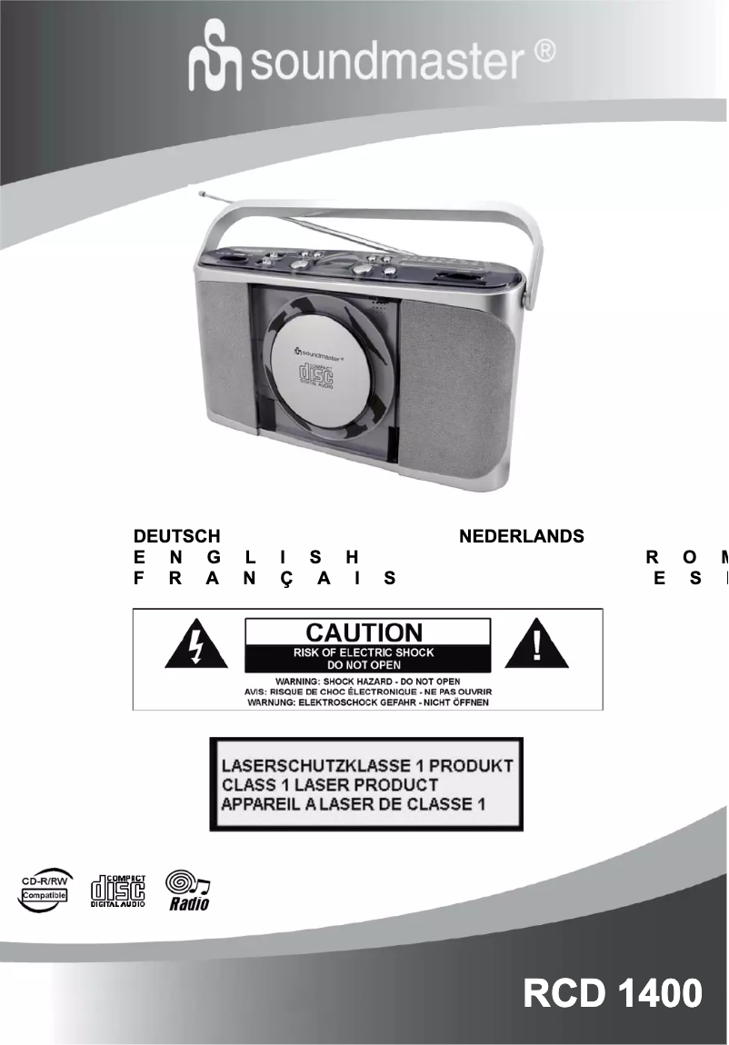 Page n°1 - Manuel utilisateur Soundmaster RCD 1400