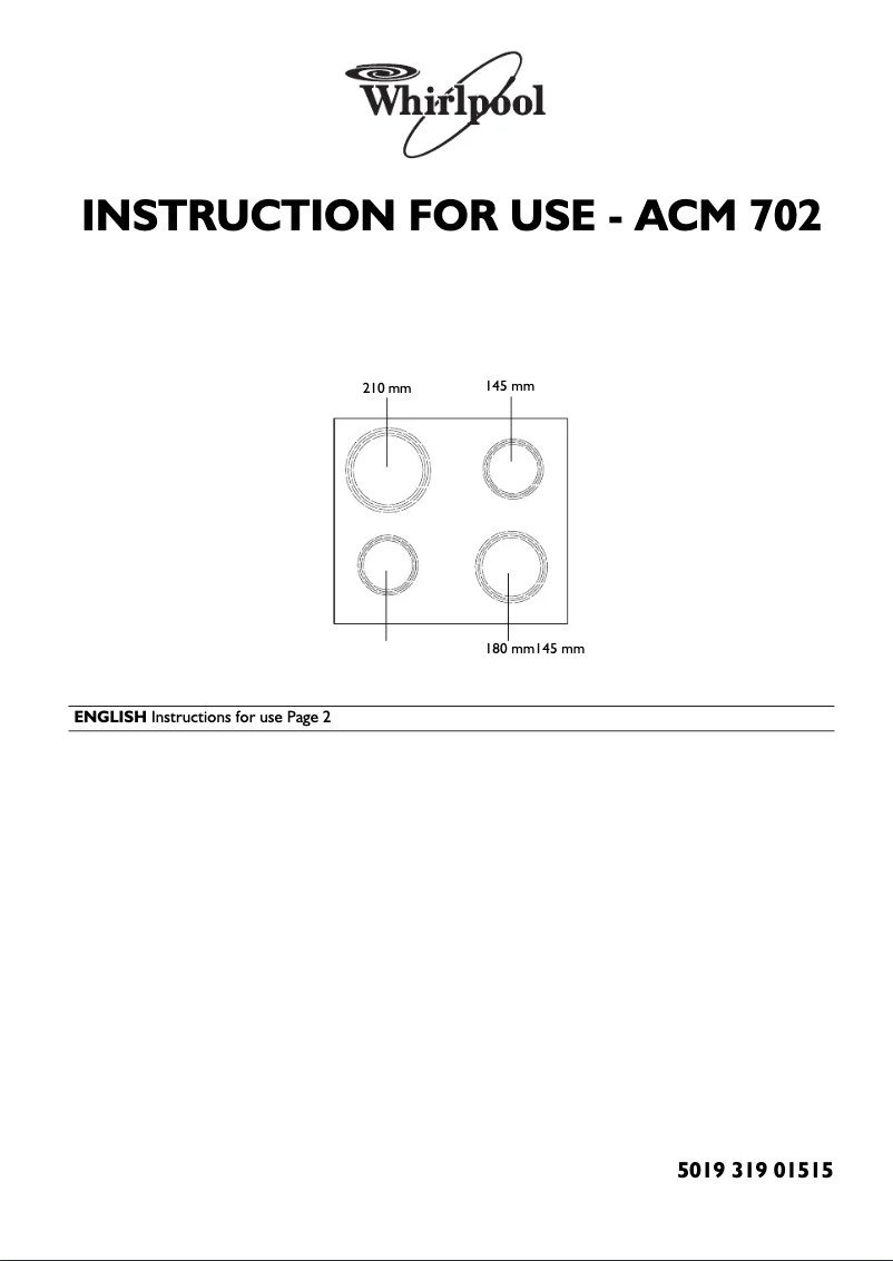 Image de la première page du manuel de l'appareil ACM 702
