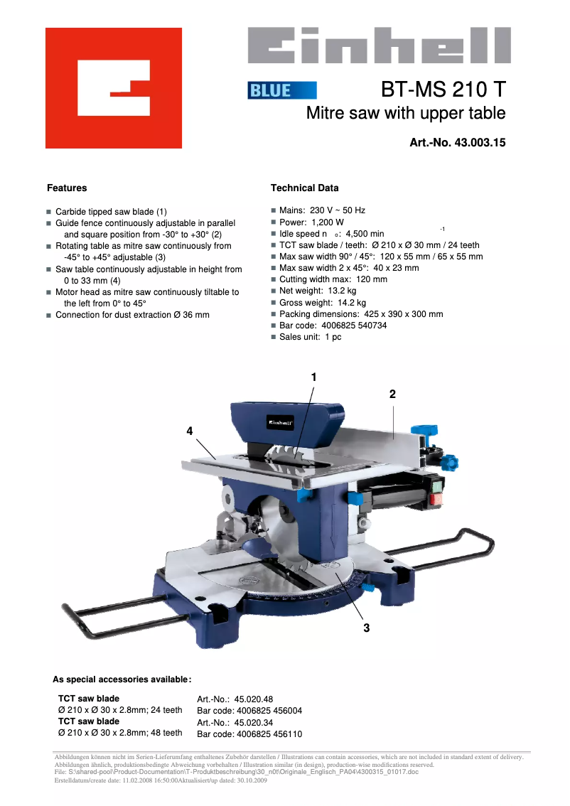 Image de la première page du manuel de l'appareil BT-MS 210 T