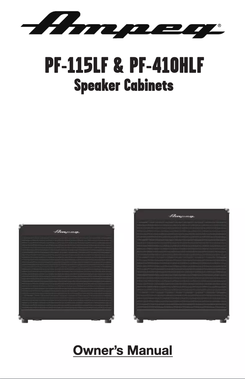 Page 1 de la notice Manuel utilisateur Ampeg PF-115LF