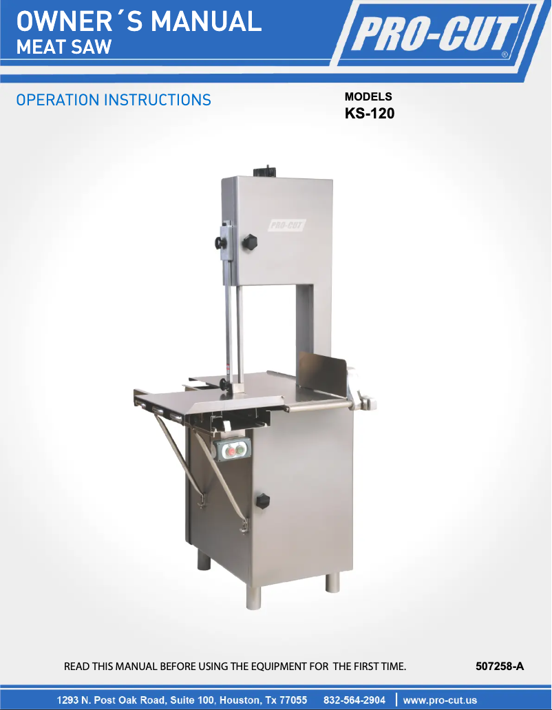 Page n°1 - Manuel utilisateur Pro-Cut KS-120