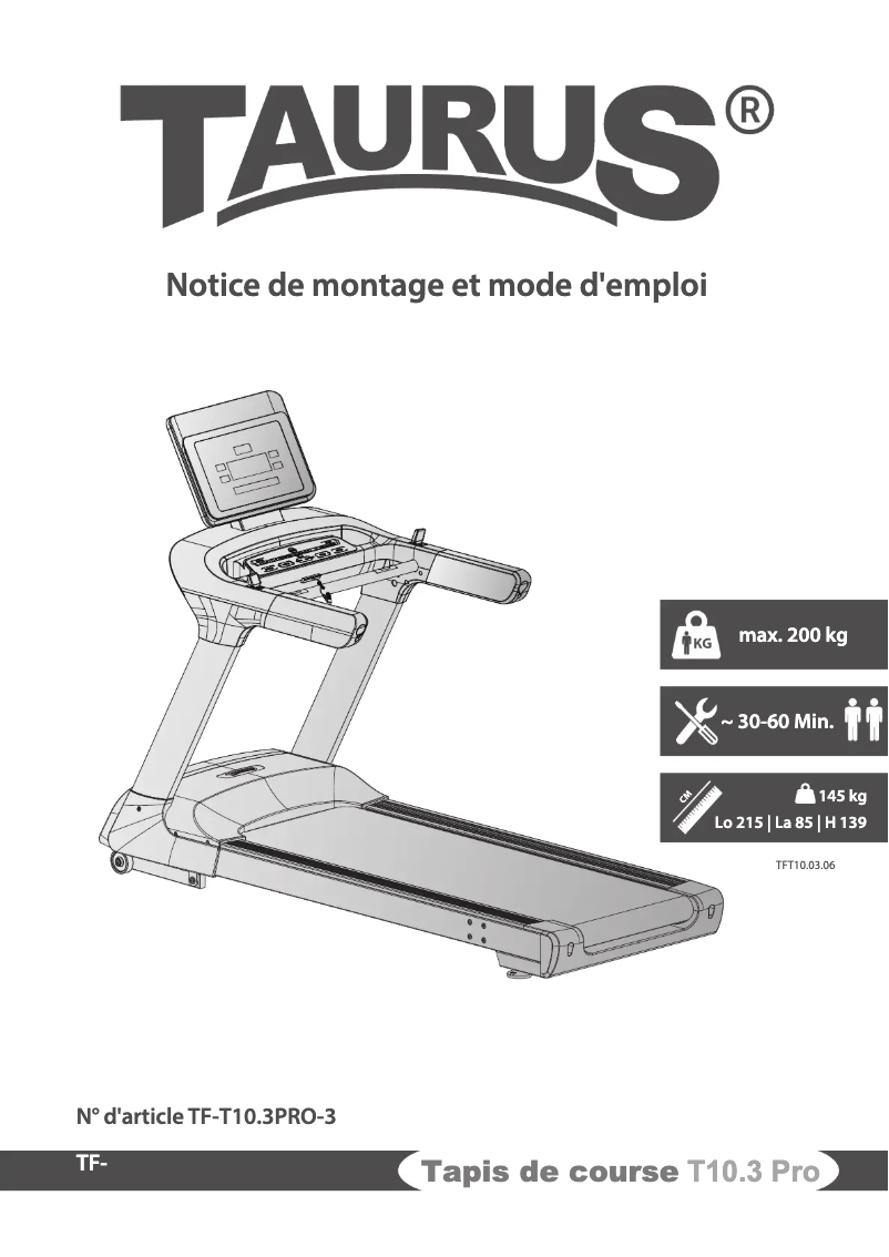 Page 1 de la notice Manuel utilisateur Taurus T10.3 Pro
