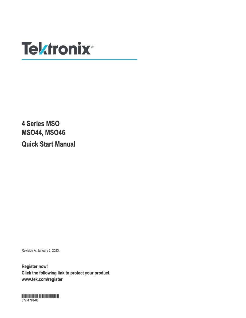 Page 1 de la notice Manuel utilisateur Tektronix MSO46