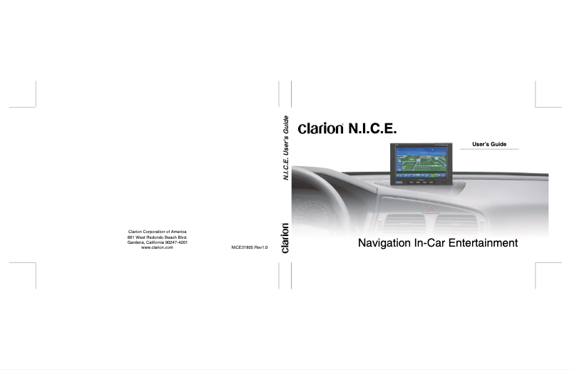 Page n°1 - Manuel utilisateur Clarion NICE