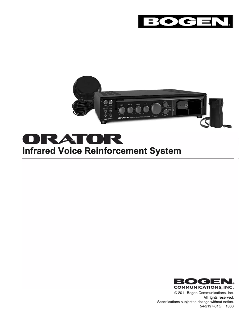 Page n°1 - Manuel utilisateur Bogen Orator ORB35