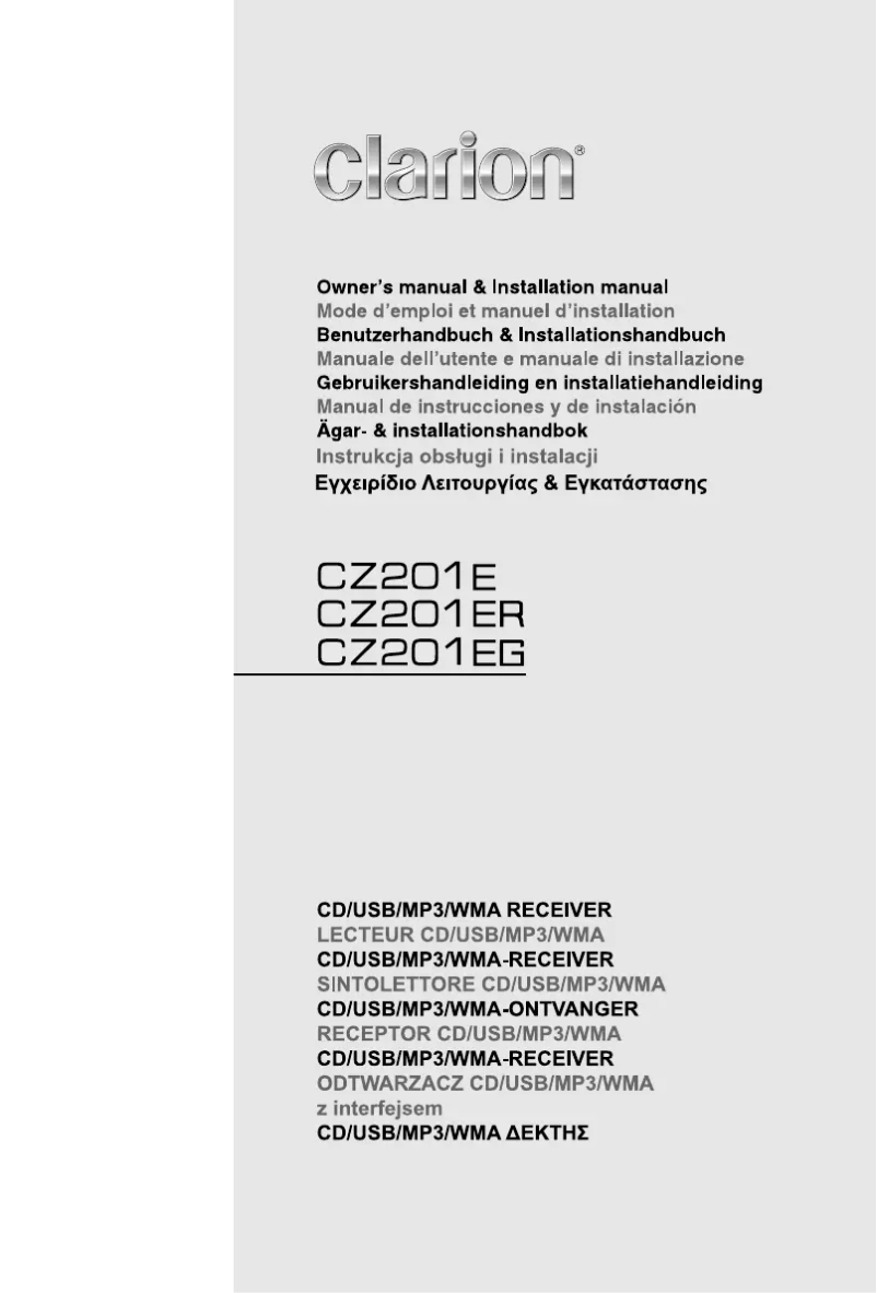 Page n°1 - Manuel utilisateur Clarion CZ201EG