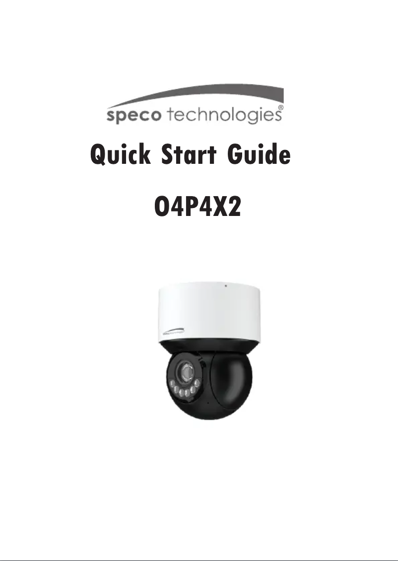 Page n°1 - Guide de démarrage rapide Speco Technologies O4P4X2