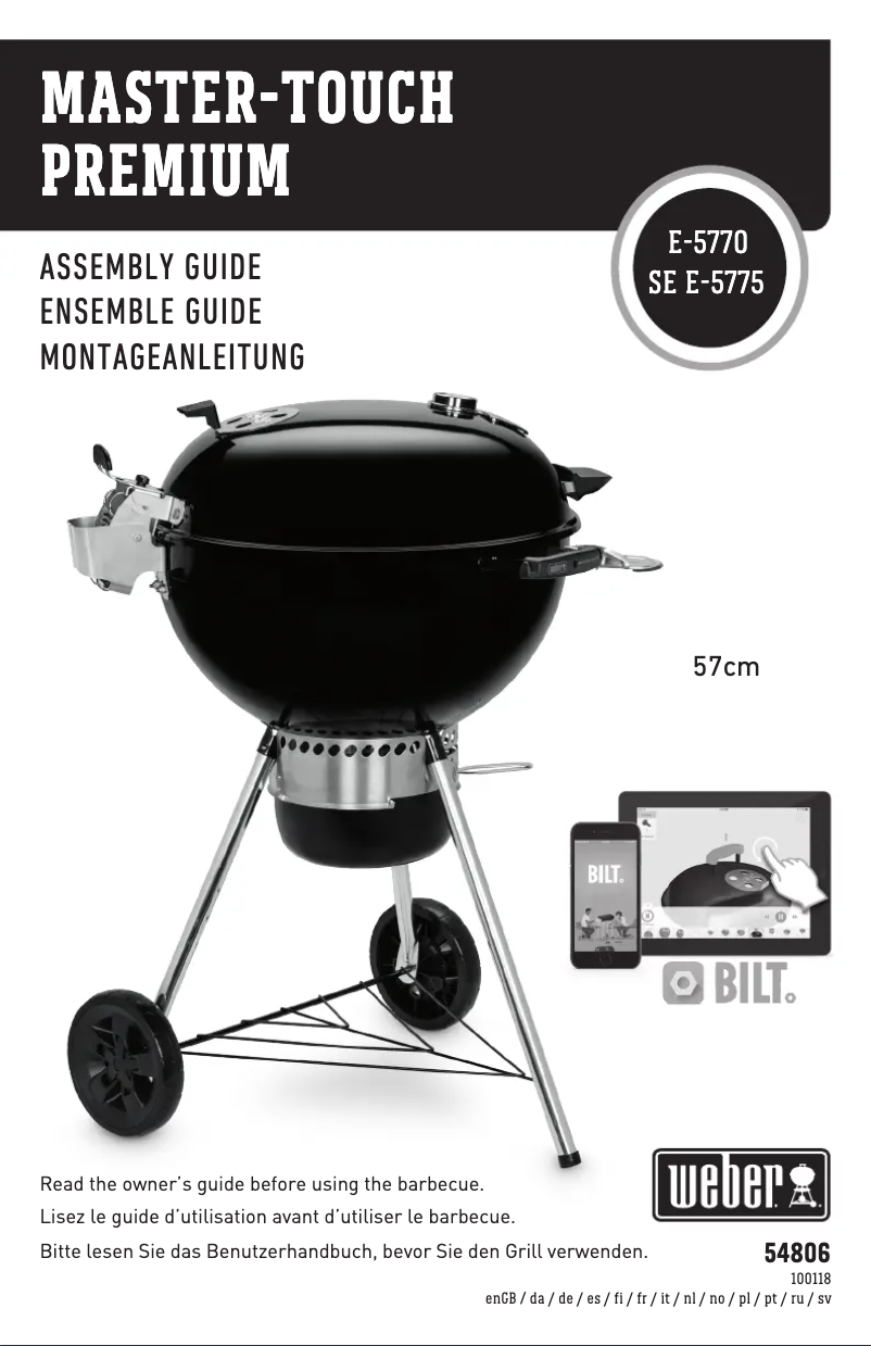 Page 1 de la notice Manuel utilisateur Weber Master Touch Premium SE E-5775