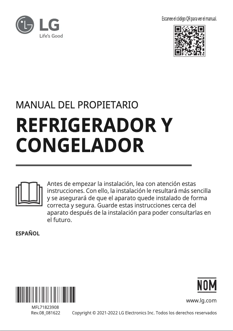 Page 1 de la notice Manuel utilisateur LG VS22LNIP