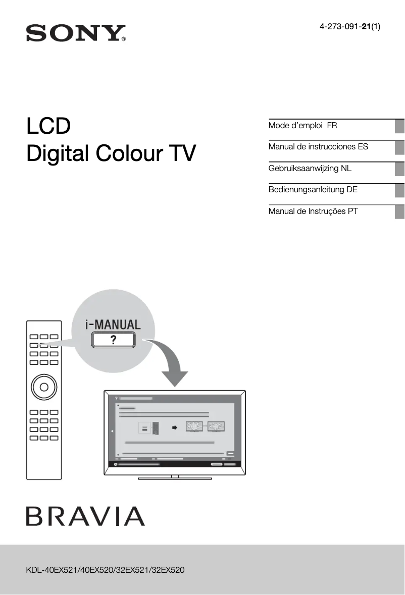 Image de la première page du manuel de l'appareil Bravia KDL-32EX521